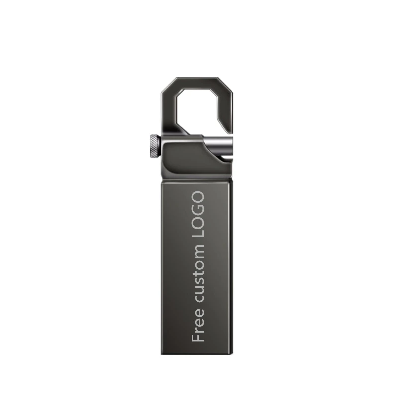 USB флеш-накопитель 64 Гб металлический флеш-накопитель 128 ГБ 32 ГБ 16 ГБ Флешка usb флешка 8 ГБ 4 ГБ флеш-накопитель карта памяти Бесплатный Пользовательский логотип - Цвет: gray