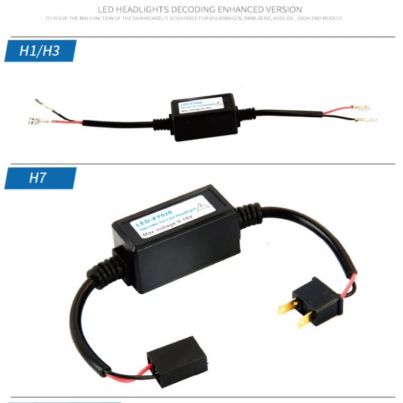 2 предмета светодиодный декодер фары H1 H3 H4 H7 H11 H13 9005 CAN-BUS EMC предупреждающий компенсатор конденсатор анти-мерцающий резистор жгут