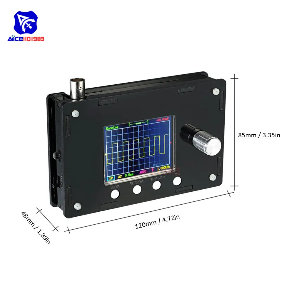 Diymore Полностью Собранный DSO328 2," TFT lcd цифровой осциллограф 1Msps 0-200 кГц STM32 чип с BNC Аллигатор тест клип зонд