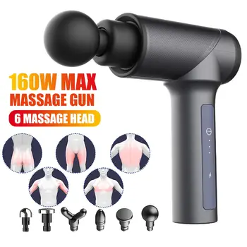 

Electric Frequency Vibration Massage 5 Gears 6 Heads Theragun Muscle Training Relaxation Pain Body Therapy Slimming Relief