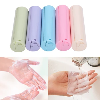 

Portable Soap Paper Scented Slice Sheets Washing Hand Cleaning Disposable Soap Boxe Tissue Flakes