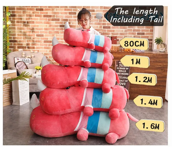 Fancytrader 63â€˜â€™ Cute Giant Stuffed Plush Hippo Toy Big Colorful Hippo Stuffed Toy Nice Birthday Gift 160cm 3 Colors 3 Sizes (9)