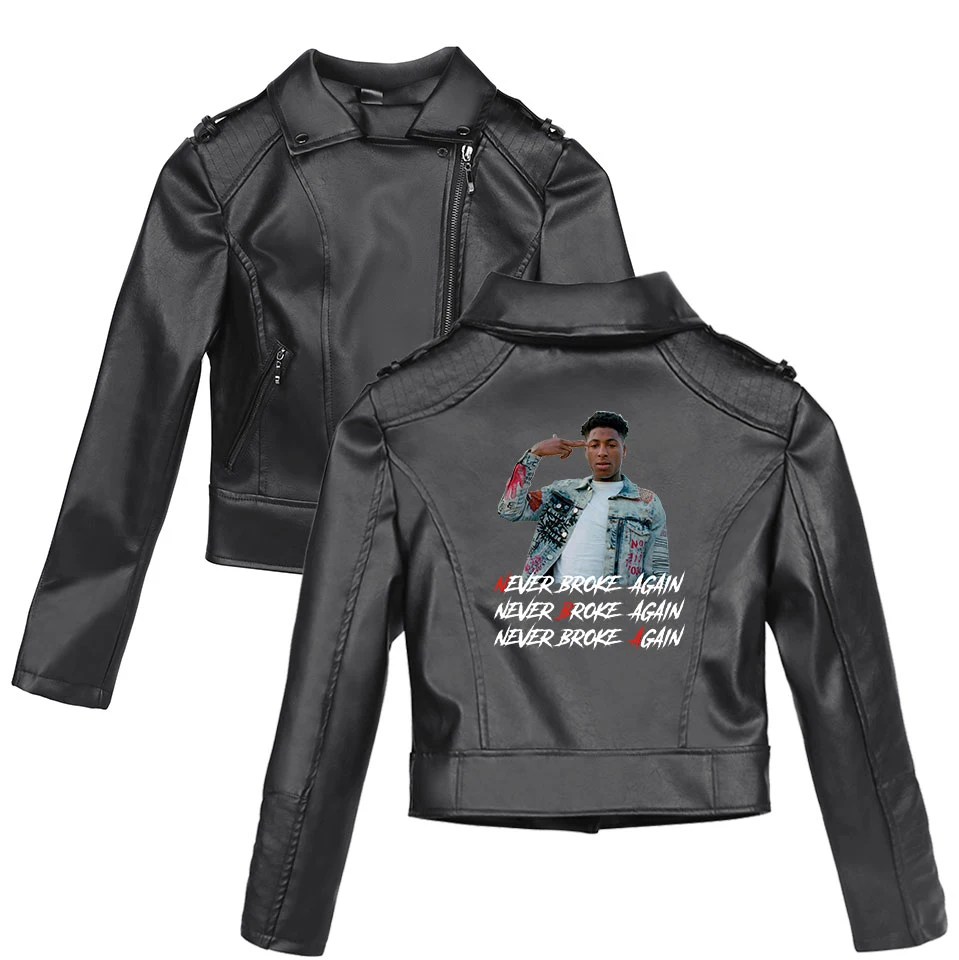 YoungBoy Never Broke снова куртка женская с принтом Базовые Куртки Горячая PU черная мотоциклетная кожаная куртка повседневная облегающая одежда