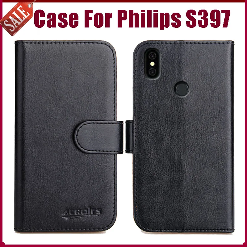 

Flip Soft Leather Case For Philips S397 Case 5.72" 6 Colors Phone Wallet Cover Stand Function Credit Card Slots