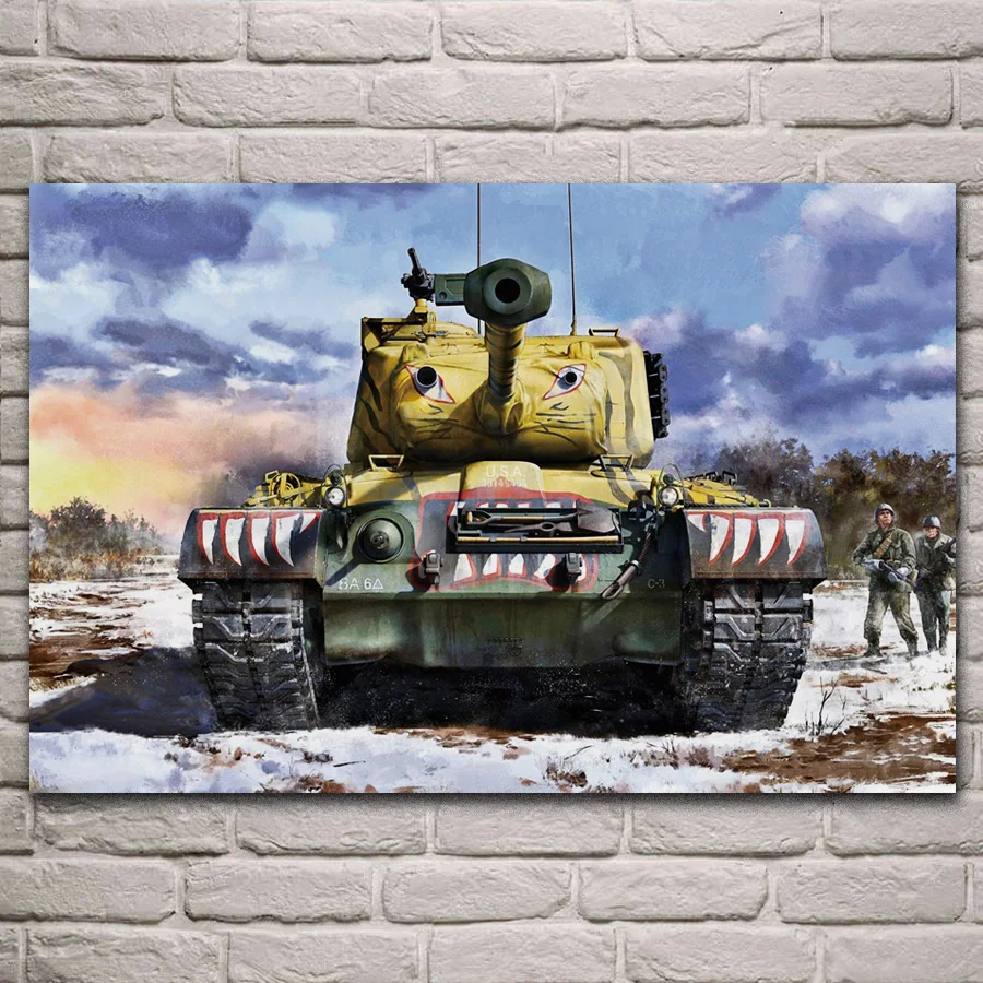 Американская армия m46 Паттон Танк солдаты снег Военная фантазия фотография дома