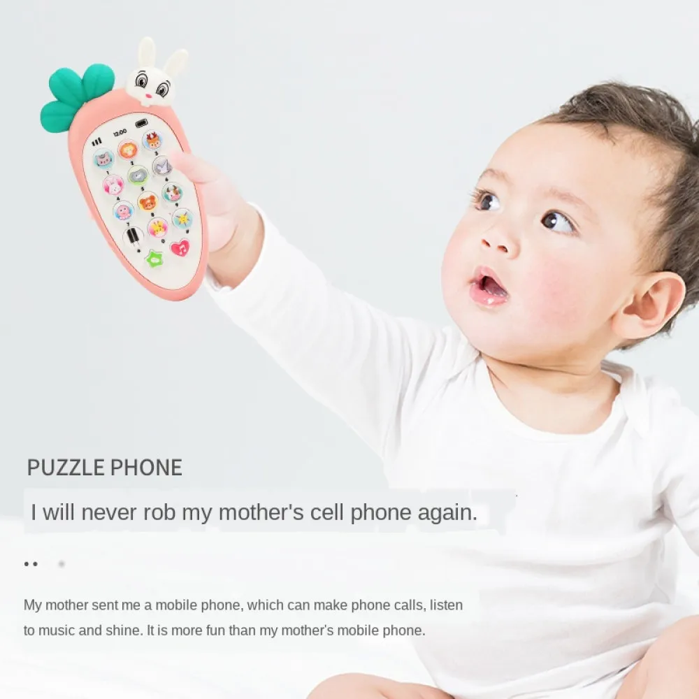 Baby Musical Mobile Phone Toy Early Learning Cute Rabbit Telephone Machine Early Learning Toys with Music Educational Kids Toy 4