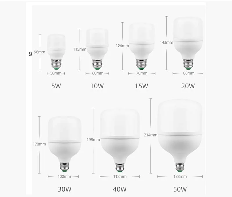 Bulbo conduzido e27, 220v, 15 20 30 40 50 60w, luzes do UFO