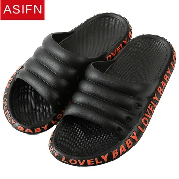 

ASIFN Summer Beach Slippers Men House Couple Indoor Slides Home Bath Non-slip Outdoor Male Slides Zapatos De Hombre Flip Flops