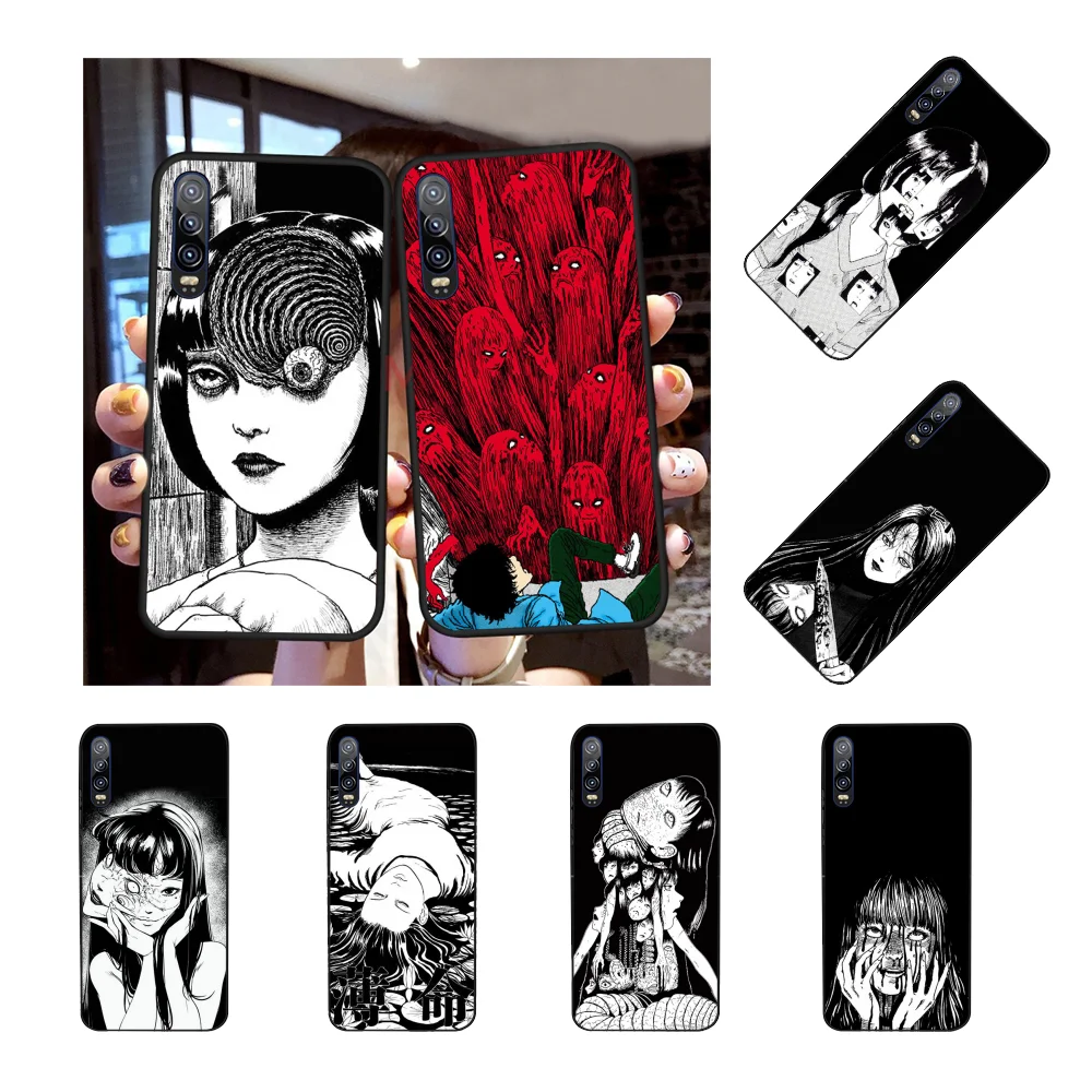 

NBDRUICAI Junji Ito Tees Horror Soft black Phone Case for Huawei P9 10 lite P20 pro lite P30 pro lite Psmart mate 20 pro lite