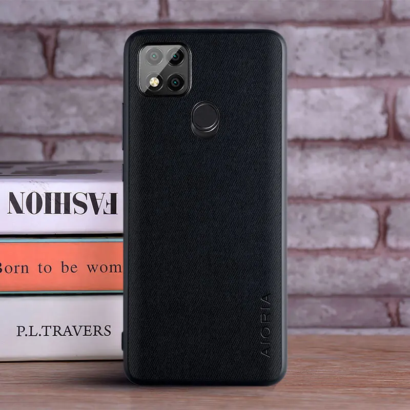 Luxury Textile Leather Skin Phone Case - Soft TPU and Hard PC Cover