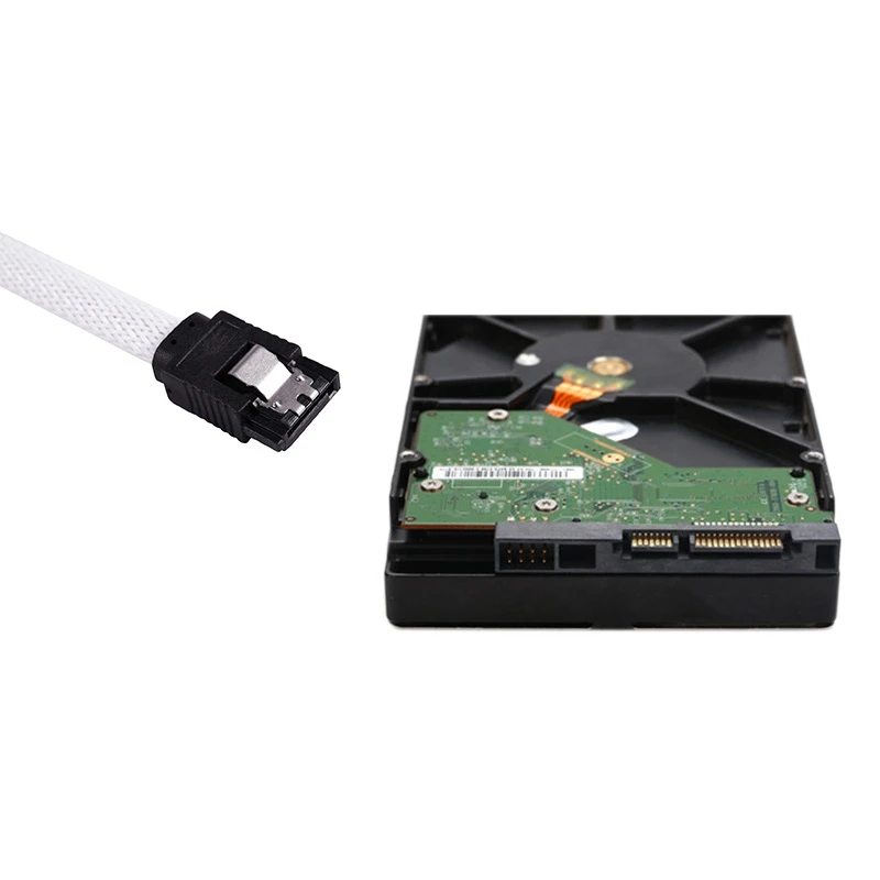 2 шт 50 см SATA 3,0 III SATA3 7Pin кабель для передачи данных 6 ГБ/сек. SSD Кабели HDD жесткий диск шнур для передачи данных с нейлоновыми рукавами премиум версия, белый