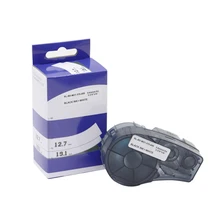 Лента для этикеток Brady M21-375-499, черные чернила на белой нейлоновой ткани, лента 9,5 мм x 4,9 м, совместимая с Brady-BMP21-PLUS Brady-BMP21-LAB