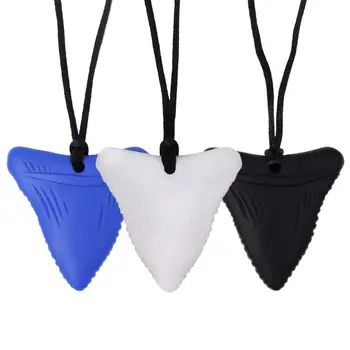 

Shark Teether Chew Necklace for Kids Silicone Teething Toys for Autism （3 Pack） F3ME