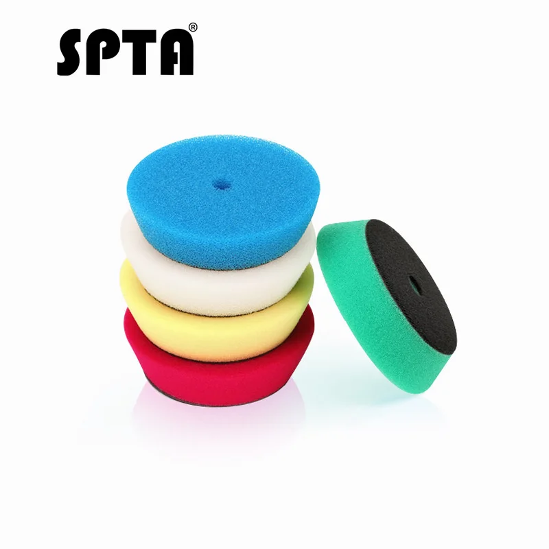 

SPTA T-shape Sponge Polishing Pad for 3 Inch Car Polisher Mixed Color 100mm Buffing Pads Waxing Sponge RO/DA Polisher Disk