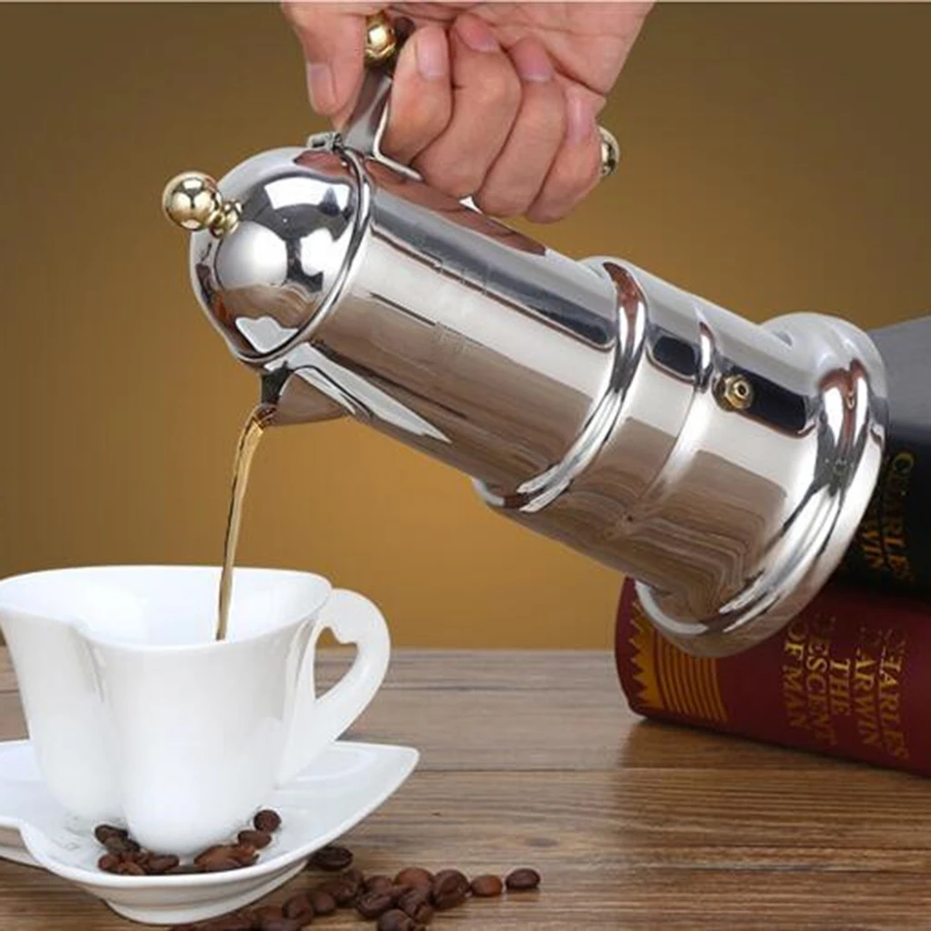 Italian Espresso Maker- Moka Pot Latte Coffee Maker for Stovetop Induction Stove