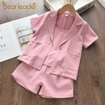 

Bear Leader Girls Clothing Sets 2020 New Fashion Summer Casual Outfits Elegant Coat and Top and Shorts Kids Sweet Clothes 3 7Y