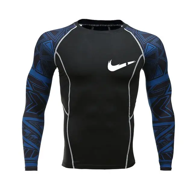 Marke спортивная одежда Muskelmann Langarm engen футболка Kompression engen футболка Druck MMA Rashguard фитнес-рубашка тренировочная sanzug - Цвет: Photo Color 3