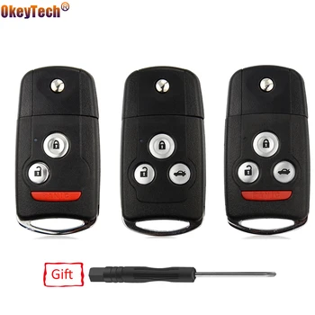 

OkeyTech 2/3/4 Button for Honda Civic Dio Fit Crv Hrv Accord Odyssey Jazz Modified Replacement Flip Folding Car Key Case Shell