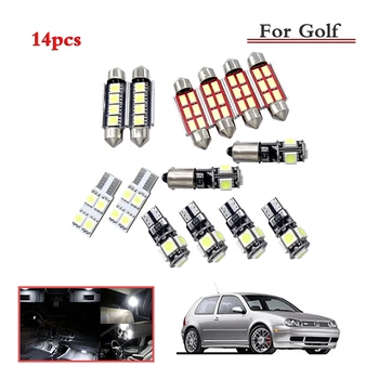 

14 Pcs/Set Auto LED Interior Light Dome Map Car Lamp Kit License Plate Light Bulbs for VW Volkswagen Golf T5 LED Light Bulbs