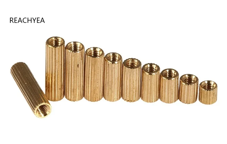 100PCS M2 Brass Hollow Standoff Spacer Female TO Round Pillars Nut W/Length 3-35MM | Обустройство дома