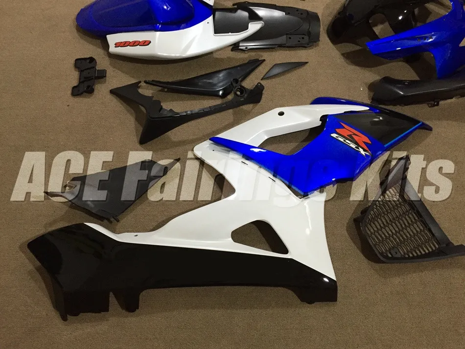 Мотоциклы полные Обтекатели подходят для Suzuki GSXR1000 K5 2005 2006 GSXR-1000 05 06 ABS пластик инъекции хороший белый синий