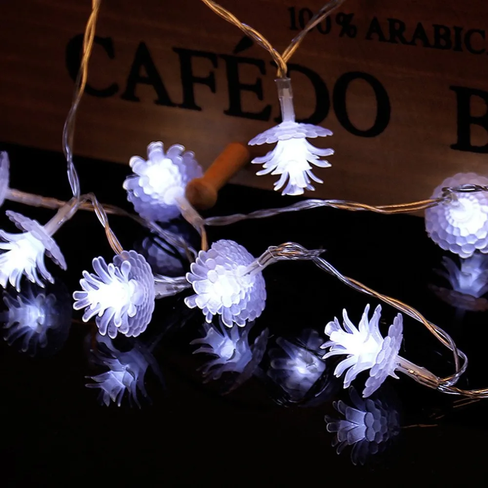 

2.2m 20LEDs Fairy String Pine Cone Shape Decorative Lights Battery Operated Wedding Christmas Outdoor Patio Garland Decor