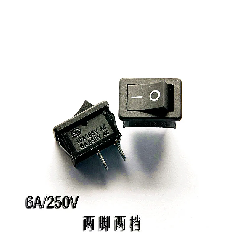 Rocker Switch Power KCD1-101 Black 2 Pin File 6A/250V(20PCS) | Обустройство дома
