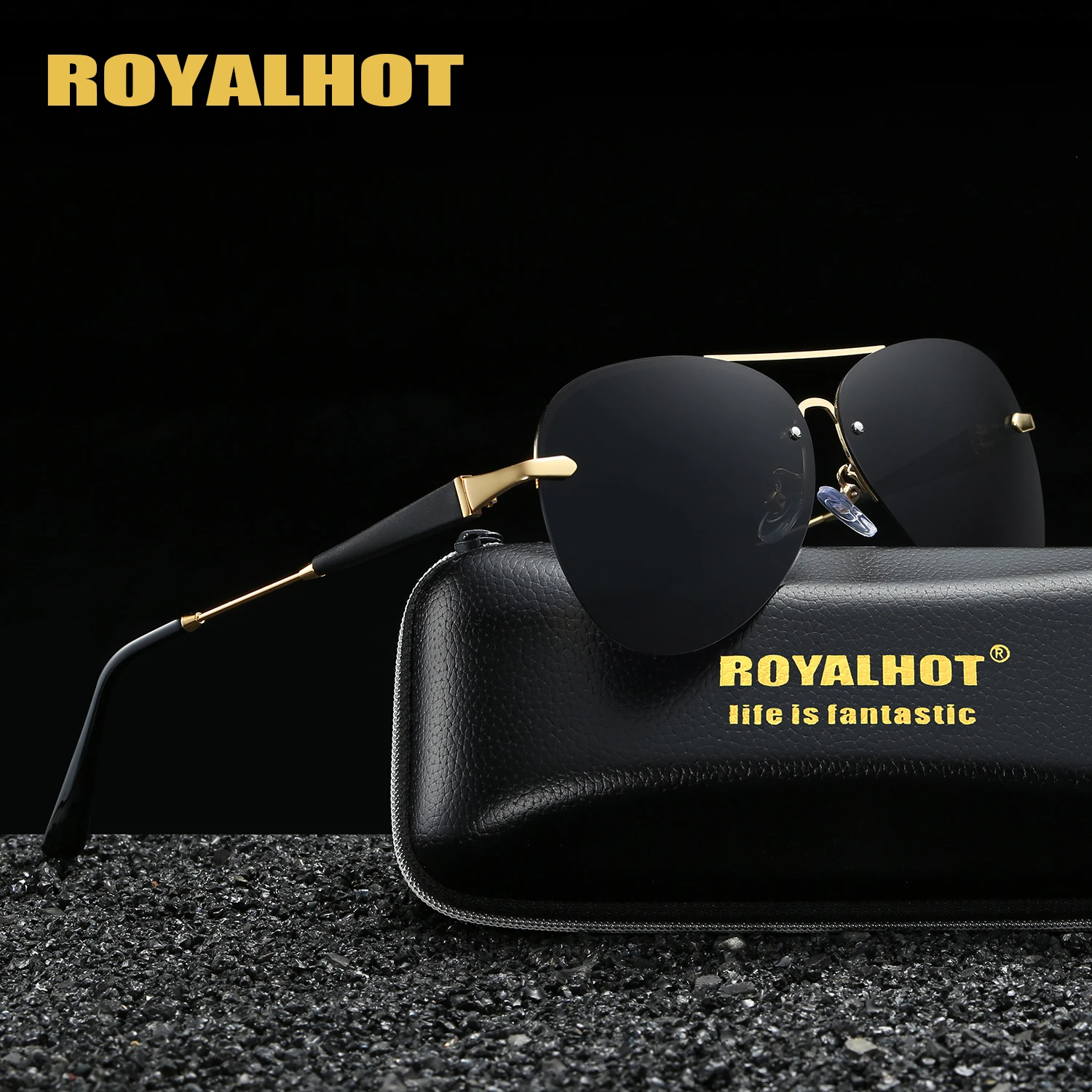 RoyalHot мужские и женские Поляризованные солнечные очки с квадратной оправой из
