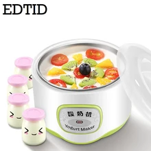 EDTID электрическая Йогуртница Leben ферментер Автоматическая многофункциональная нержавеющая сталь лайнер Natto рисовое вино йогурт машина 4 чашки
