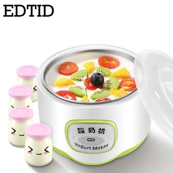 

EDTID Electric Yogurt Maker Leben Fermenter Automatic Multifunction Stainless Steel liner Natto Rice Wine Yoghurt Machine 4 Cups