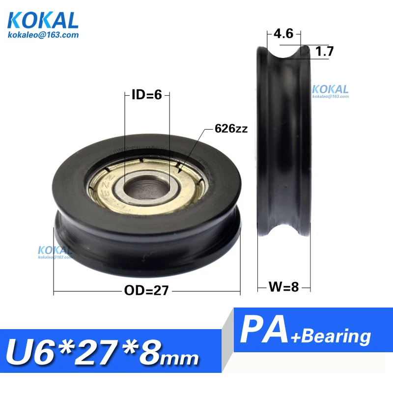 10 шт. роликовый подшипник колеса PA66 6*27*8 нейлоновый V groove|bearing koyo|bearing padbearing washer |