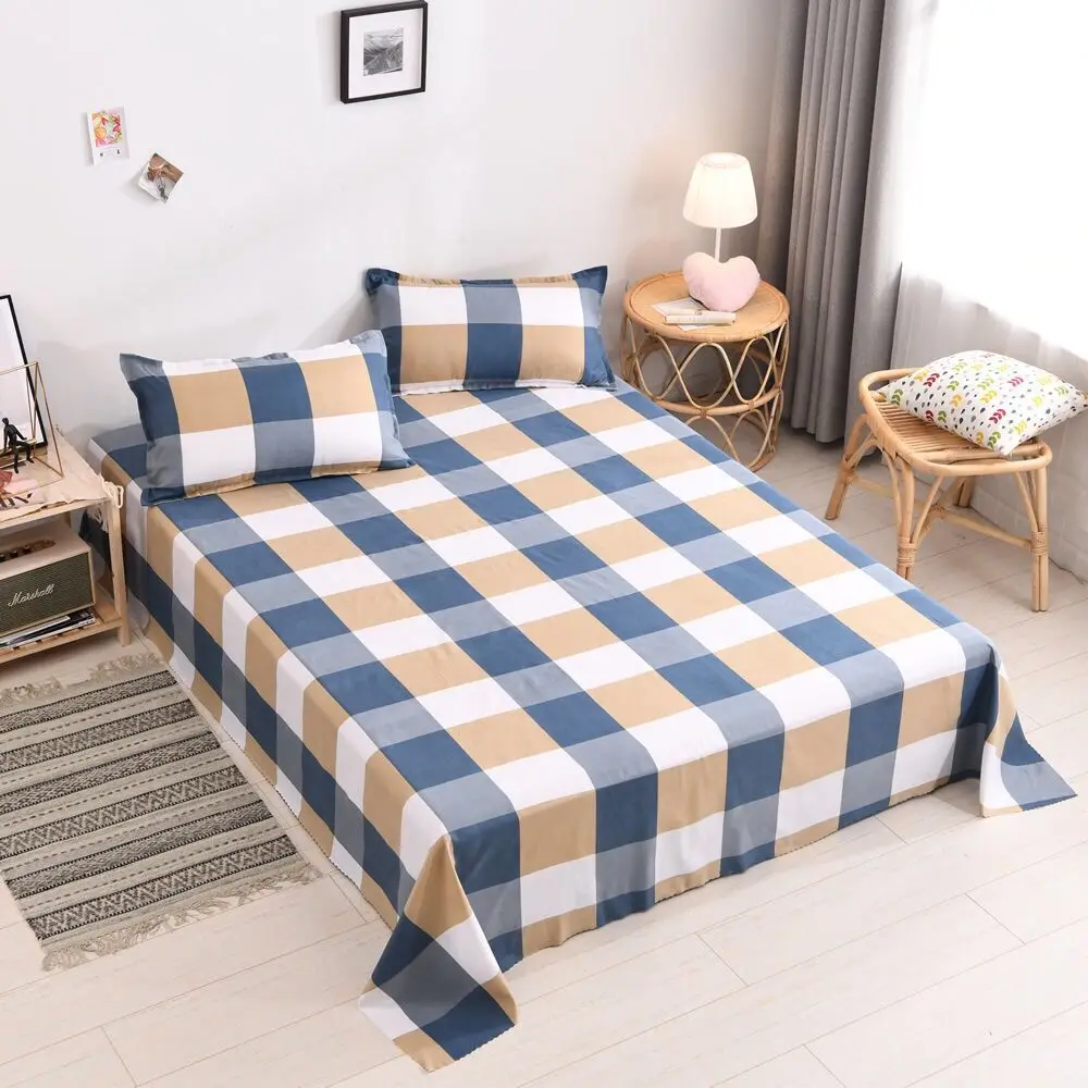 

2020 Hot Sale Floral Bed Sheet Cotton Polyester Mattress Protector Cover Flat Sheet + 2Pcs Pillow covers Soft Bed Sheet