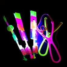 10 шт./партия сделать логотип красный синий свет светодиодный Светлячок удивительный вертолетик с рогаткой, Рогатка Делюкс Модель, ночная игрушка