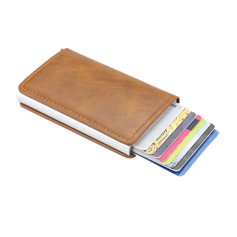 Cartera inteligente de negocios para hombre, tarjetero automático Pop-up, multifunción, Rfid, monedero, tarjetero de aleación de aluminio