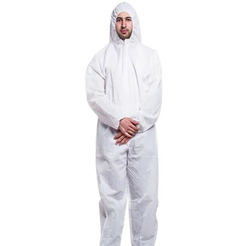 

Breathable Factory Full Protection Tear Resistant Minerals Disposable Coverall Non Woven Anti Varnish With Hood Safety Clothing