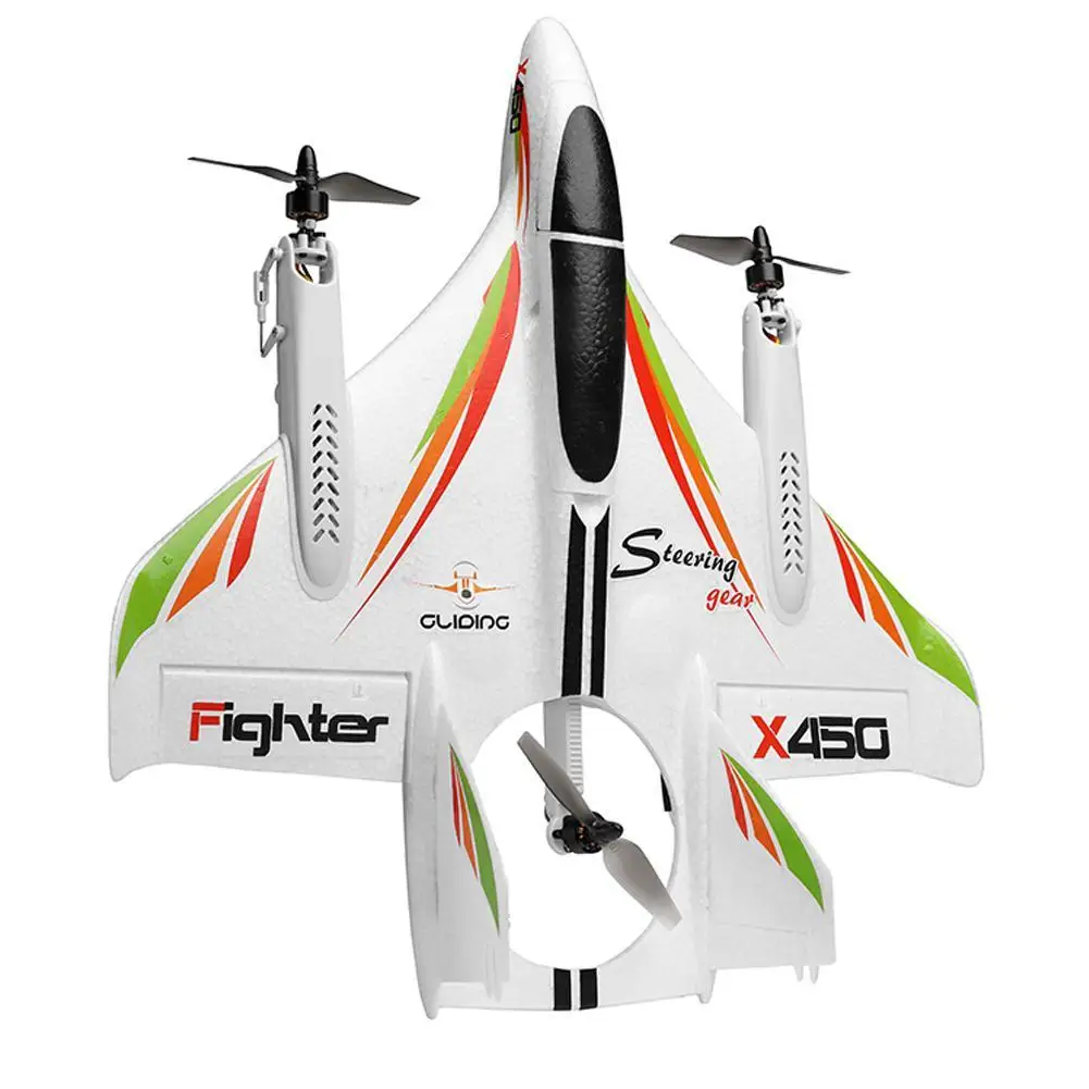 RC самолет X450 6-way с бесщеточным двигателем вертикальный взлет/посадки с фиксированной крыло самолет самолета ведущих звезд