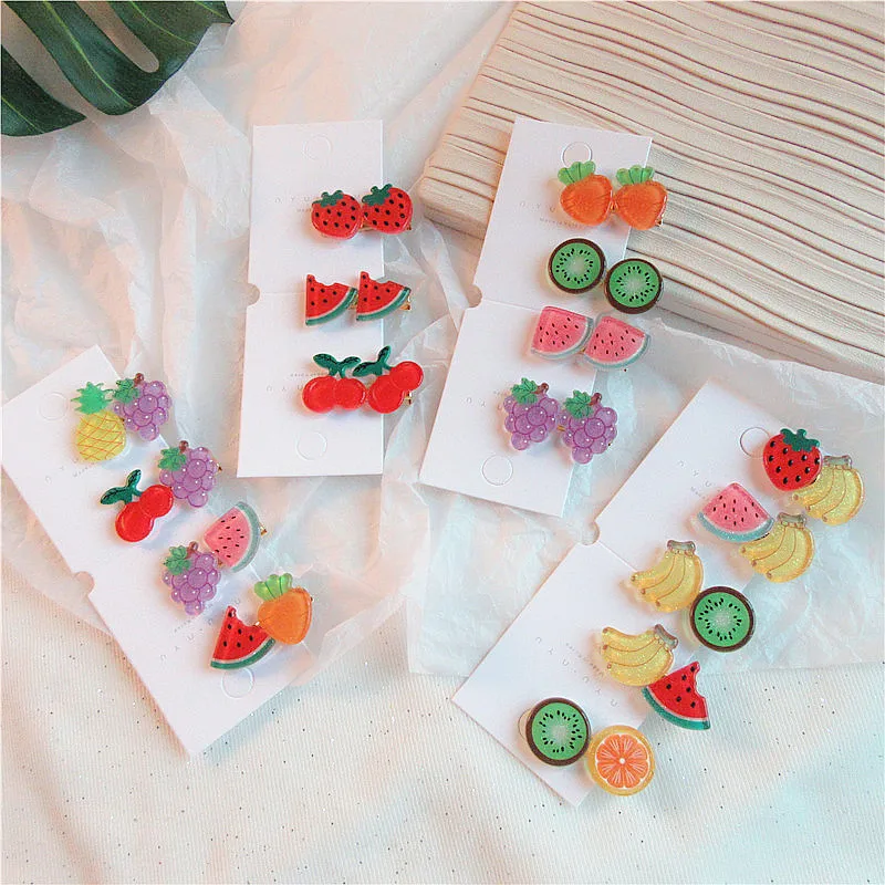 

Fashion Creative Colorful Mix Fruit Duckbill Clip for Girl Princess Korean Children's Headwear Beautiful Hair Accessories