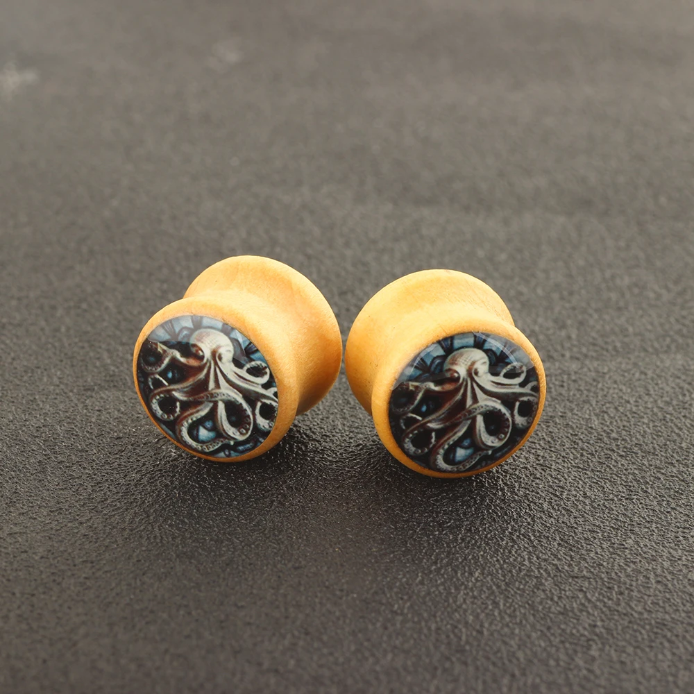 JUNLOWPY Wood Plugs for Men Women 6-16MM Custom wooden Ear Gauges Earrings Tunnels For Ear Body Jewelry stretcher kit