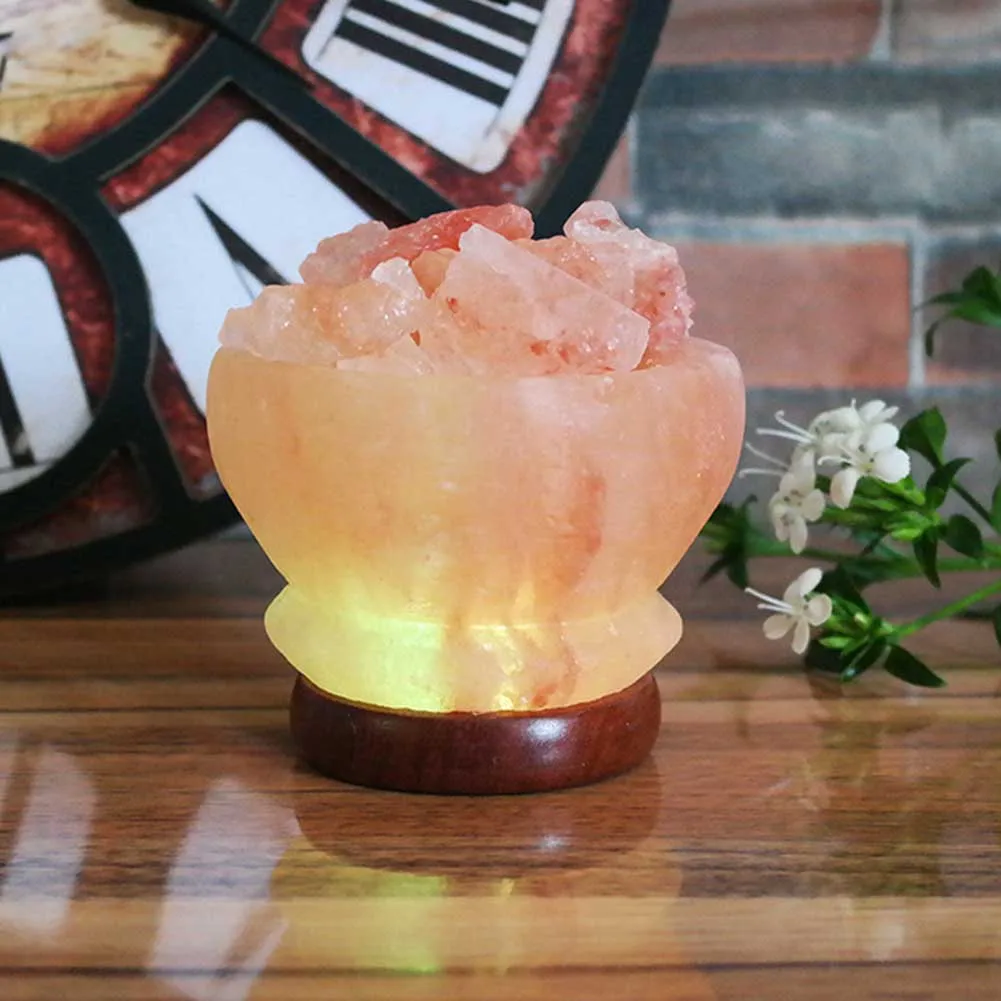 

Salt Lights Lava Bedroom Fire Basket Night Crystal Rock Colorful LED Bulb Romantic Mood Decorative Gift Himalayan