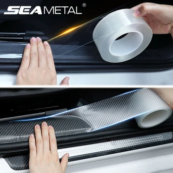 SEAMETAL 차량용 긁힘 방지 투명 필름, 도어 엣지 프로텍터, 범용 문턱 스티커, 자동차 문턱 가드
