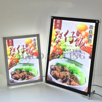 

10PCS X A4 Desktop Stand Slim Acrylic LED Illuminated Menu Boards Light Box for Bar