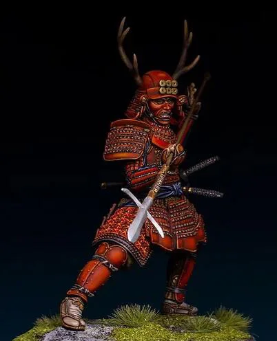 Unmontierter 1/24 Antiker Krieger mit Rüstung, Resin-Figur, Miniatur-Modellbausatz, unbemalt
