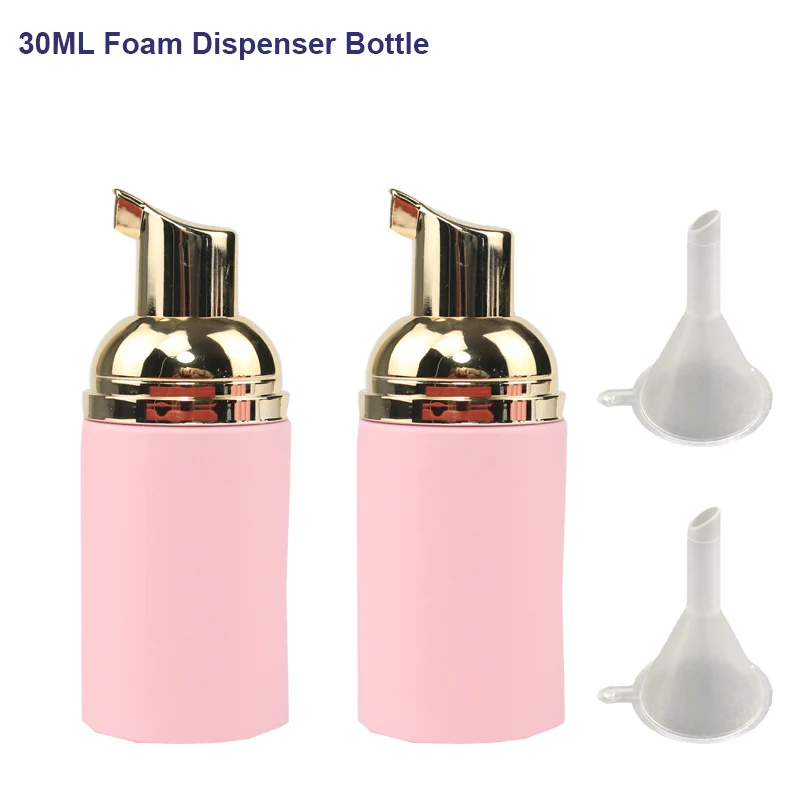2pcs Empty Refillable Travel Bottles Plastic Foaming Pump Bottles Portable 30/60ml Foam