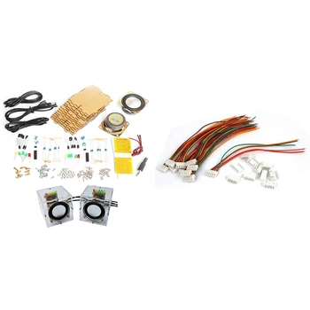 

10 Pcs 15cm RC 4S Lipo Balance Charger Cable & 1 Set Diy Speaker Kit Sets with Case 3Wx2 Amplifier Speaker