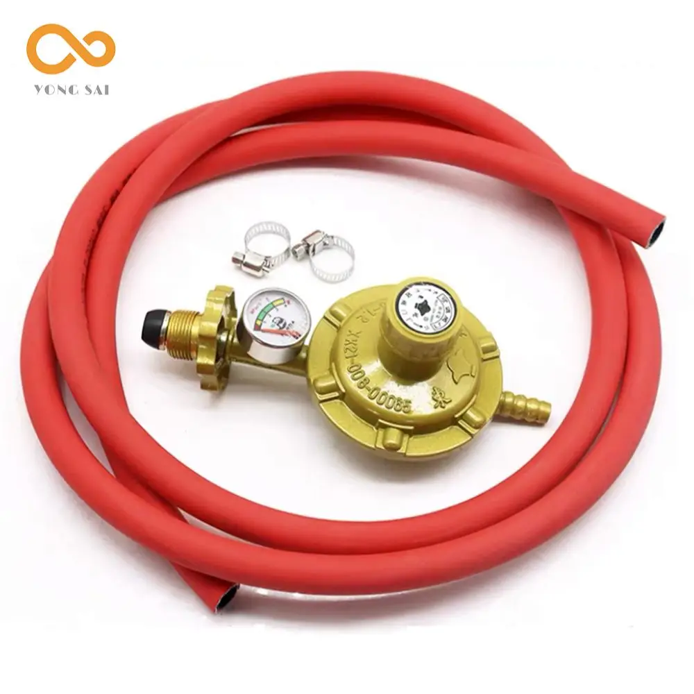 Propane Gas Regulator with Pressure Gauge Manometer Level Gauge for BBQ