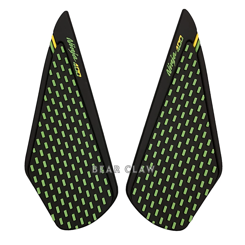 One pair Для Kawasaki NINJA400 NINJA Z400 защитная накладка на бак мотоцикла боковая наклейка "кость" наклейка газ Топливо колено сцепление тяга зеленый - Цвет: One pair