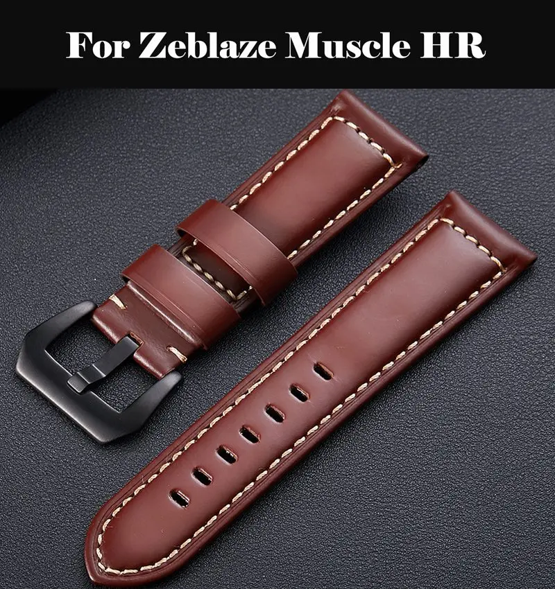 

Genuine Leather Watchbands 12-24mm Watch Band Steel Buckle Strap 22mm watch band For Zeblaze Muscle HR