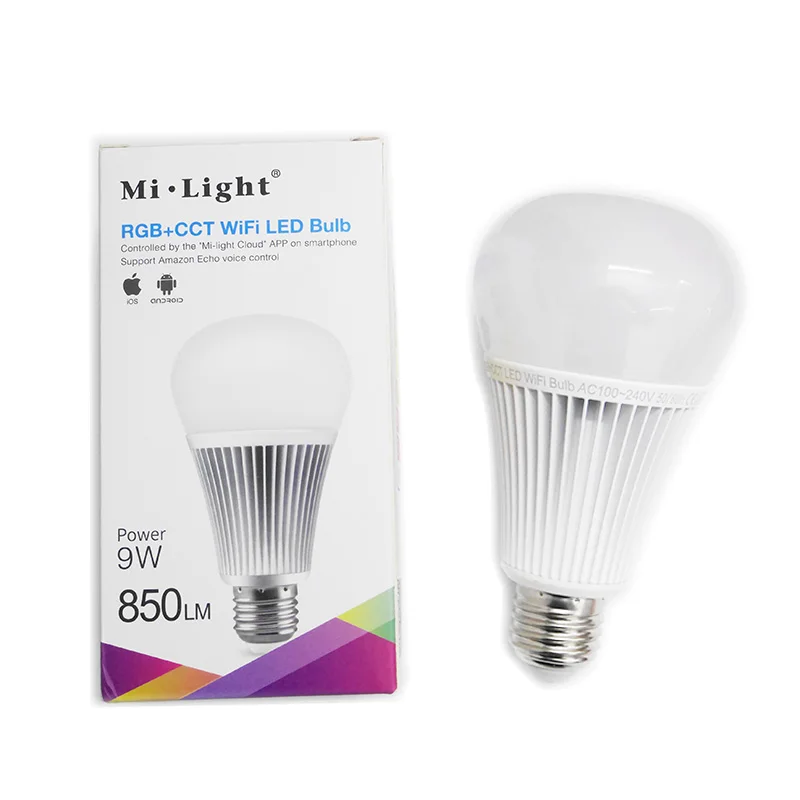 

YB1 9W Wifi RGB+CCT Led Bulb Dimmable Miboxer 2 in 1 Smart Led Light 2.4G Wireless Led Lamp AC100V-240V Milight Inventory cleara