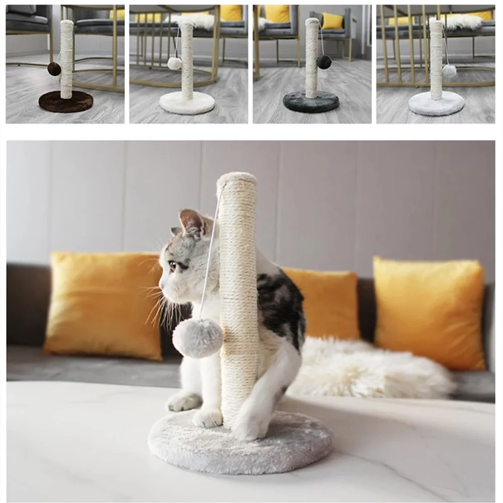 Sisal Rope Cat Scraper Scratching Post Kitten Pet Jumping Tower Toy with Ball Cats Sofa Protector Climbing Tree Scratcher Tower
