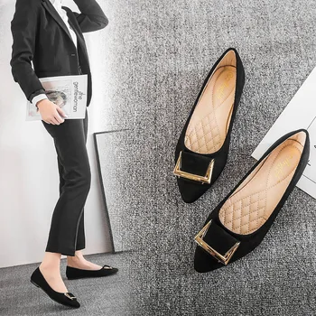 

2020 new casual summer women's shoes pointed flat sole single shoes fashion women's flat shoes large size 35-43